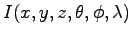 $I(x,y,z,\theta,\phi,\lambda)$