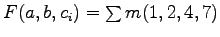 $F(a, b, c_i) = \sum m(1, 2, 4, 7)$