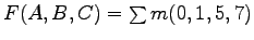 $F(A,B,C) = \sum m(0,1,5,7)$