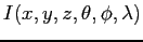 $I(x,y,z,\theta,\phi,\lambda)$